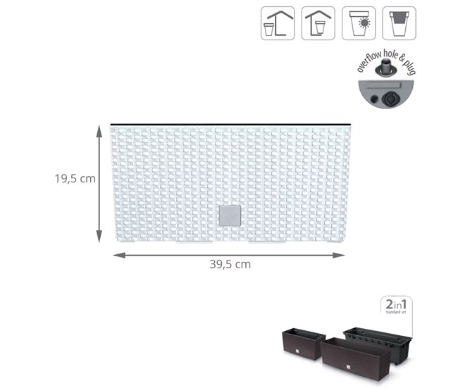 Conforama Jardinera Para Balcón Rato Case Dimensiones (Mm) 395X185X195 Color Blanco