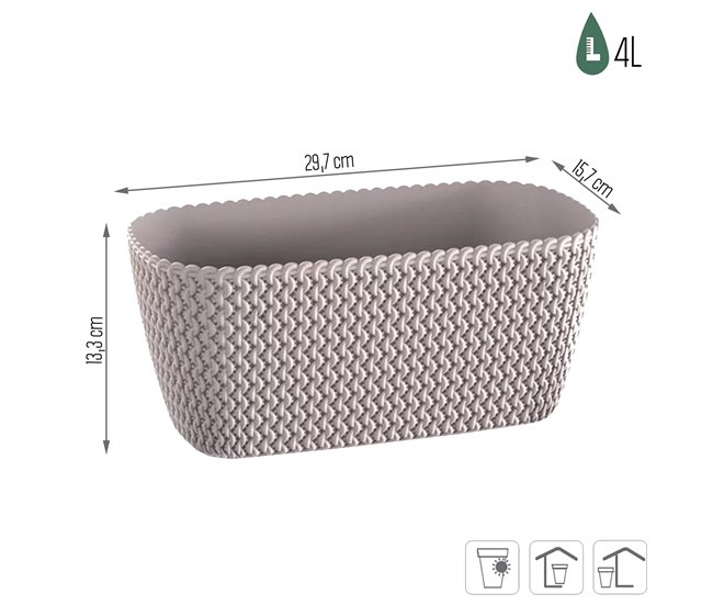 Conforama Jardinera Para Balcón Splofy Case 4L. Dimensiones (Mm) 297X145X133 Color Mocca