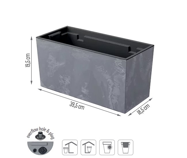 Conforama Jardinera Para Balcón Urbi Case Beton Effect Dimensiones (Mm) 395X185X195 Color Marengo