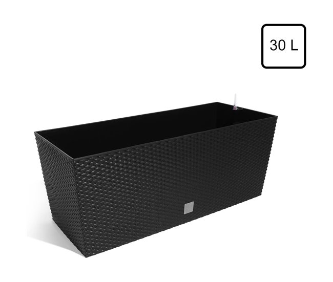 Conforama Jardinera Rato 30 Litros Con Riego En Color Antracita 60 X 25 X 24 Cm