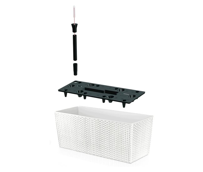 Conforama Jardinera Rato 30 Litros Con Riego En Color Blanco 60 X 25 X 24 Cm