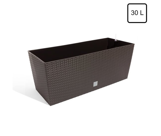 Conforama Jardinera Rato 30 Litros Con Riego En Color Chocolate 60 X 25 X 24 Cm