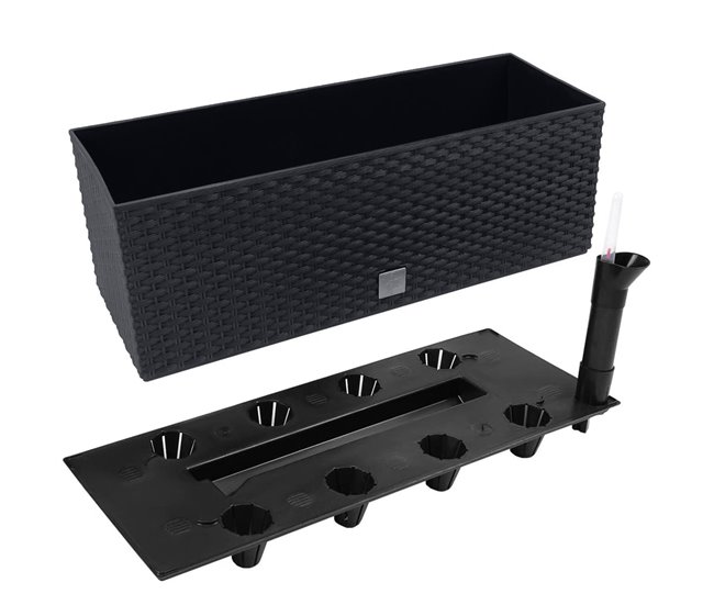 Conforama Jardinera Rectangular 17 Litros Con Autoriego Color Antracita 52 X 20 X 19cm