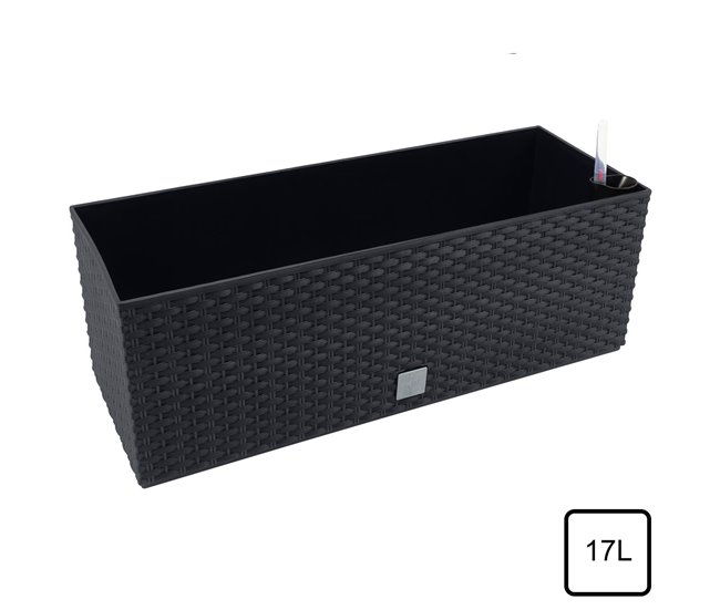 Conforama Jardinera Rectangular 17 Litros Con Autoriego Color Antracita 52 X 20 X 19cm