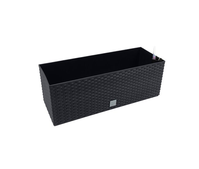 Conforama Jardinera rectangular 17 litros con autoriego color antracita 52 x 20 x 19cm