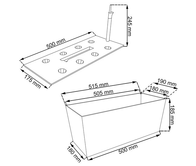 Conforama Jardinera Rectangular 17 Litros Con Autorriego Color Chocolate 52x20x19cm