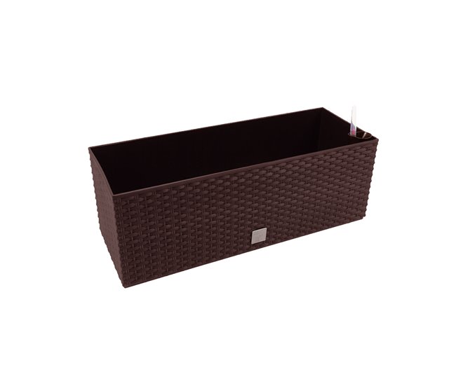 Conforama Jardinera rectangular 17 litros con autorriego color chocolate 52x20x19cm
