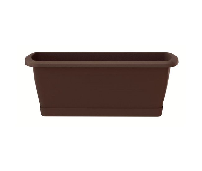 Conforama Jardinera Respana Con Soporte De Plastico En Color Marron 49 (Largo) X 18 4 (Ancho) X 14 5 (Alto) Cm