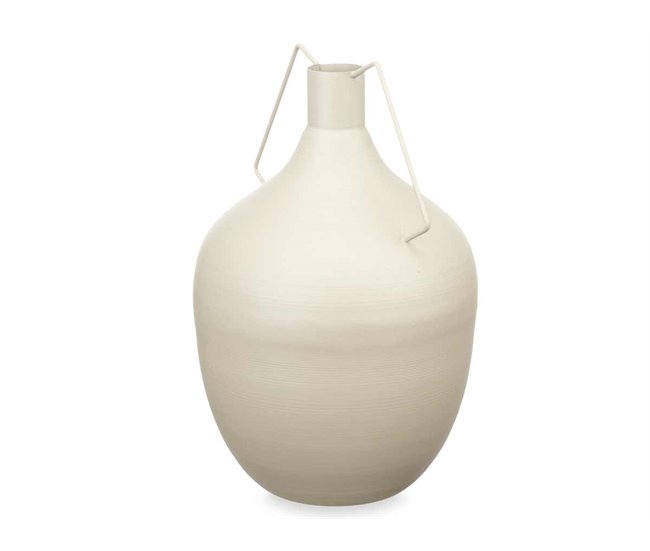 Conforama Jarrón BOTELLAN en acero 40cm color Crema pastel marca CONFORAMA