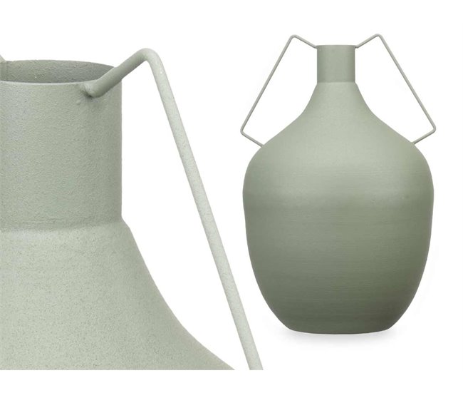 Conforama Jarrón BOTELLAN En Acero 40cm Color Verde Pastel Marca CONFORAMA