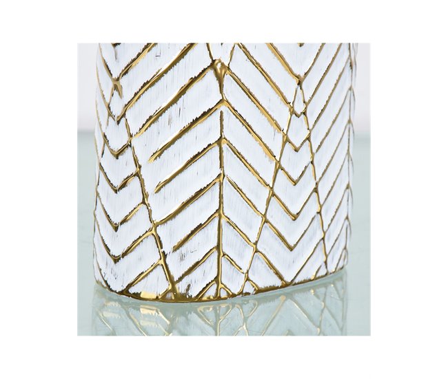 Conforama Jarrón Decorativo Cerámica Presume De Casa Alodie 14*23*8 Dorado/blanco