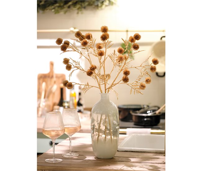 Conforama Jarrón Florero YERMO Vidrio Reciclado Color Blanco