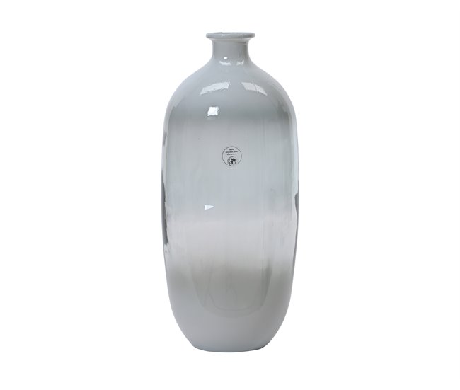 Conforama Jarrón florero YERMO vidrio reciclado color blanco