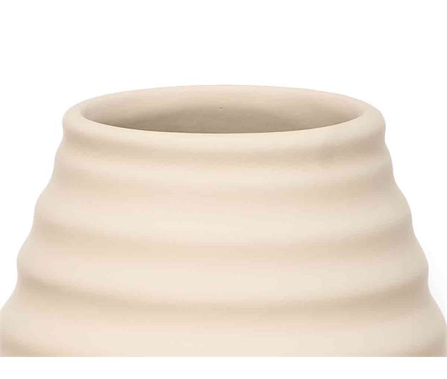 Conforama Jarrón RAYAS En Ceramica 44cm Color Beige Marca CONFORAMA