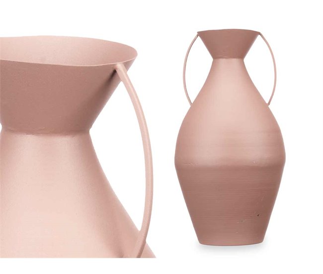 Conforama Jarrón TINAJA En Acero 44cm Color Arena Pastel Marca CONFORAMA