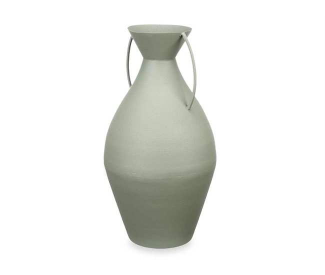 Conforama Jarrón TINAJA en acero 44cm color Verde pastel marca CONFORAMA