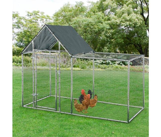 Conforama Jaula Al Aire Libre Arguin 200 X 100 X 100 - 150 Cm Plata Verde [pro.tec]