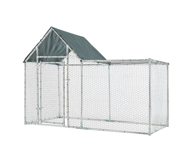 Conforama Jaula al aire libre Arguin 200 x 100 x 100 - 150 cm plata verde [pro.tec]