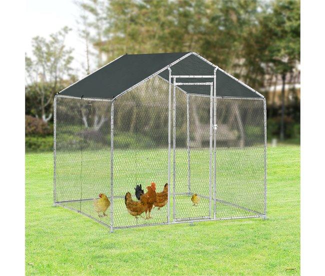 Conforama Jaula Al Aire Libre Wels Voladero 2 X 2 X 2 M - Color Plata Y Verde Oscuro [pro.tec]