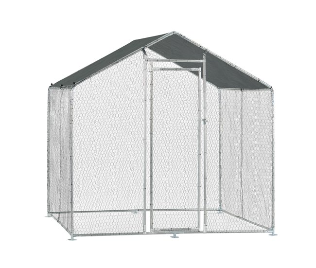 Conforama Jaula Al Aire Libre Wels Voladero 2 X 2 X 2 M - Color Plata Y Verde Oscuro [pro.tec]