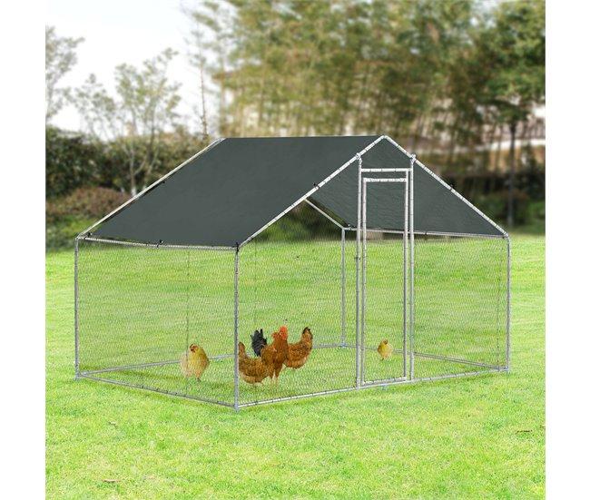 Conforama Jaula Al Aire Libre Wels Voladero 3 X 2 X 2 M - Color Plata Y Verde Oscuro [pro.tec]
