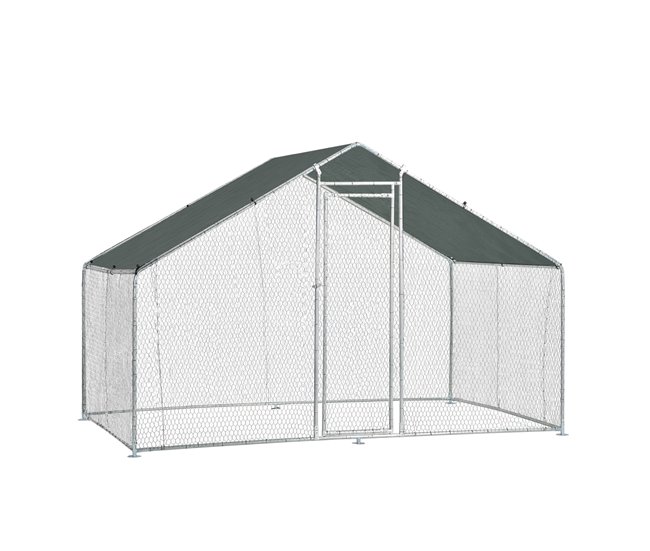 Conforama Jaula Al Aire Libre Wels Voladero 3 X 2 X 2 M - Color Plata Y Verde Oscuro [pro.tec]
