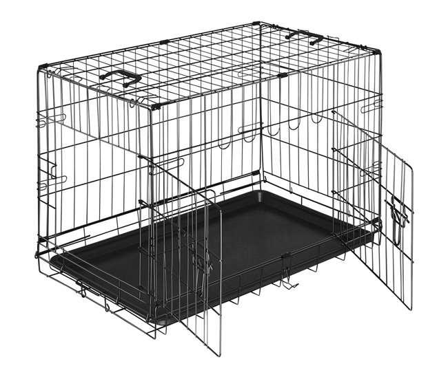 Conforama Jaula Para Perros Luna Plegable Con 2 Puertas Negro