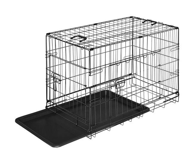 Conforama Jaula Para Perros Luna Plegable Con 2 Puertas Negro