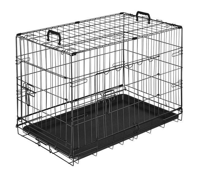 Conforama Jaula Para Perros Luna Plegable Con 2 Puertas Negro