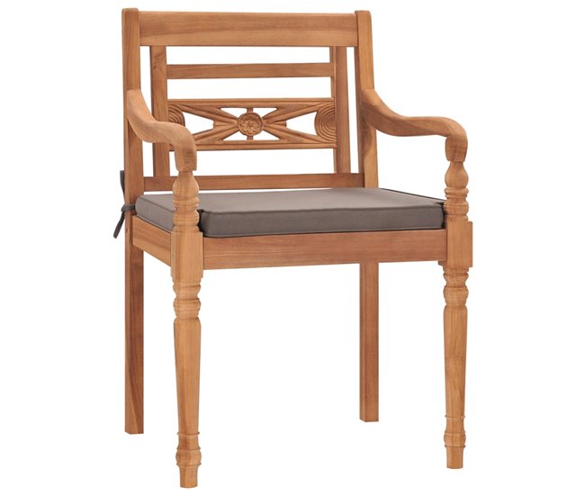 Conforama Juego Comedor De Jardin 7 Piezas Con Cojines Madera Maciza Teca