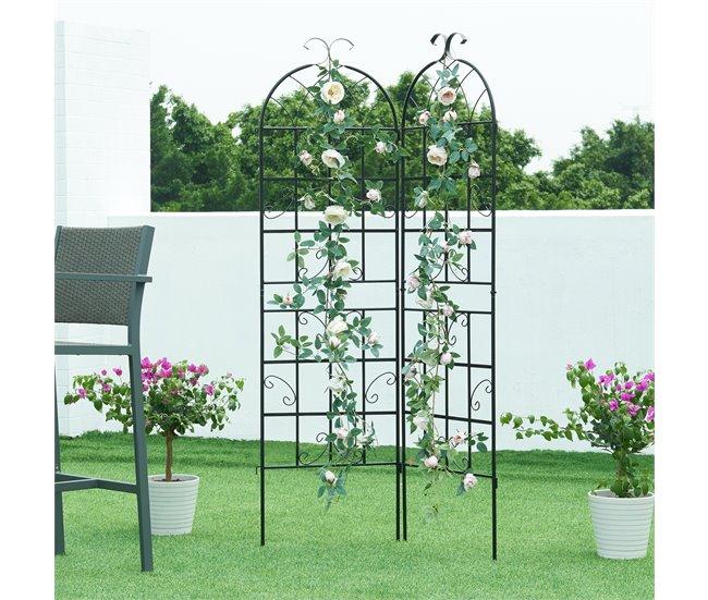 Conforama Juego De 2 Enrejados De Jardín Barrea Acero 180x102cm - Negro [casa.pro]