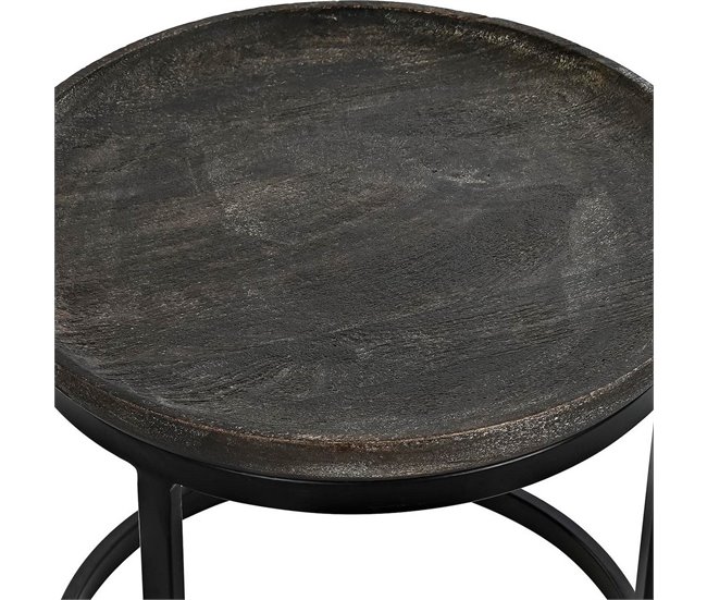 Conforama Juego De 2 Mesas DKD Home Decor Marrón Negro 55 X 55 X 50 Cm