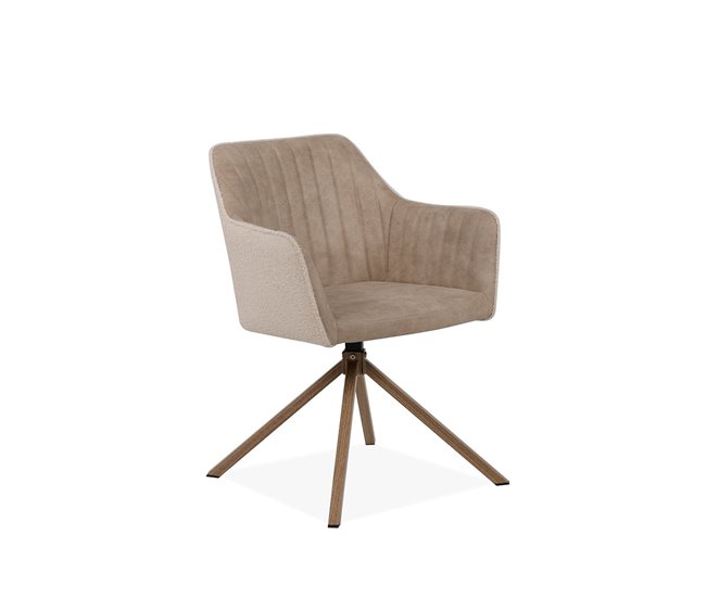 Conforama Juego De 2 Sillas Beige De Tela Bouclette L60 Cm - Ray