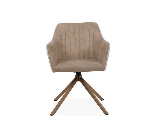 Conforama Juego de 2 Sillas Beige de Tela Bouclette L60 cm - Ray