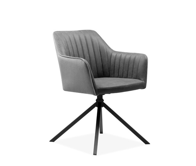 Conforama Juego De 2 Sillas En Antracita Con Patas Negras L60 Cm - Ray