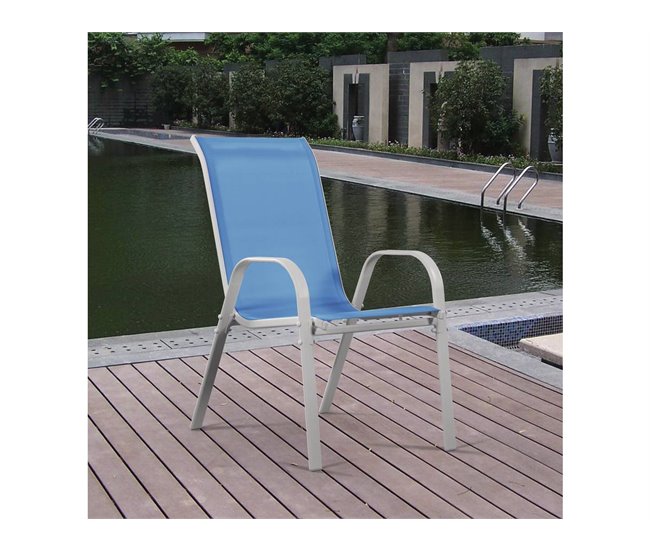 Conforama Juego De 2 Sillas Jardín Textileno "Cordoba" - Phoenix - Azul