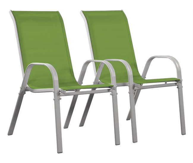 Conforama Juego de 2 sillas jardín Textileno "Cordoba" - Phoenix - Verde