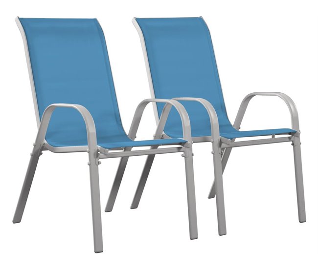 Conforama Juego de 2 sillas jardín Textileno "Cordoba" - Phoenix - Azul