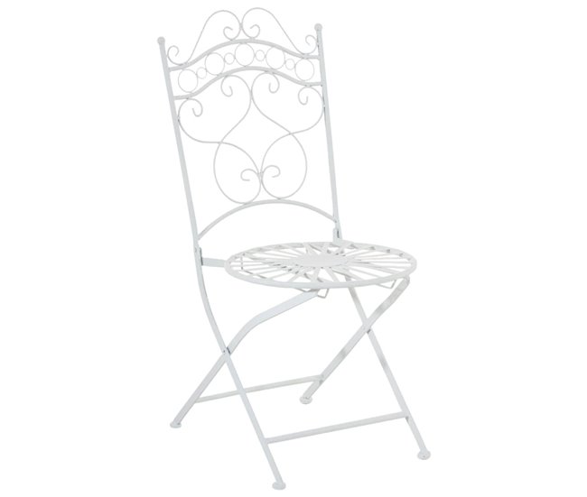 Conforama Juego De 2 Sillas Para Jardín Plegables Blanco Metal Hierro Galvanizado M10_000460
