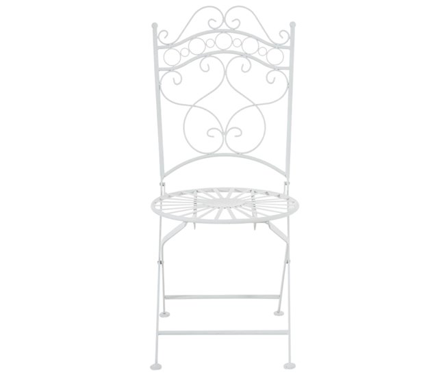 Conforama Juego De 2 Sillas Para Jardín Plegables Blanco Metal Hierro Galvanizado M10_000460