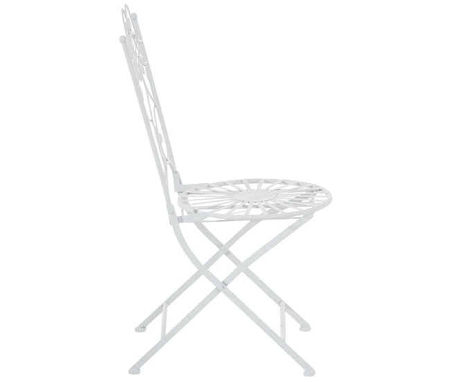Conforama Juego De 2 Sillas Para Jardín Plegables Blanco Metal Hierro Galvanizado M10_000460