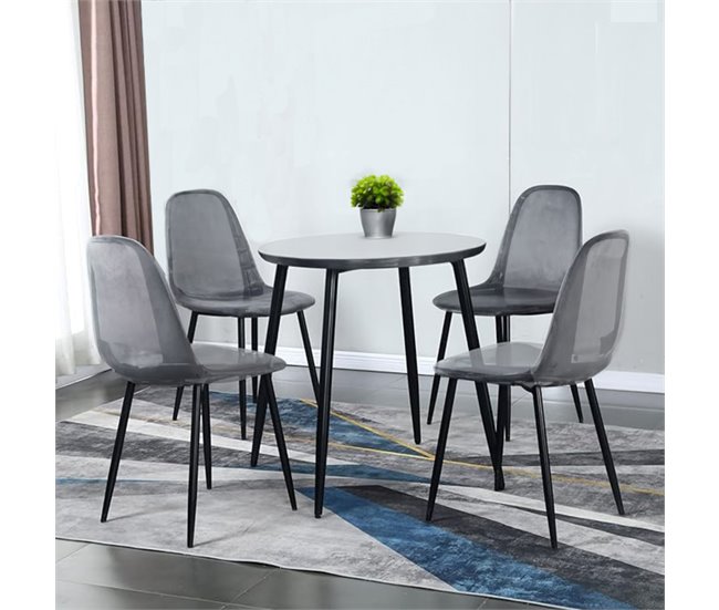 Conforama Juego De 4 Sillas Dabdalhad Sillón PET Silla De Comedor Ergonómica Asiento Para Reuniones 53x46h81 Cm Humo