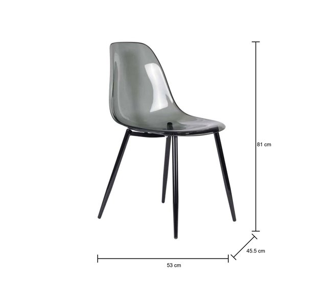 Conforama Juego De 4 Sillas Dabdalhad Sillón PET Silla De Comedor Ergonómica Asiento Para Reuniones 53x46h81 Cm Humo