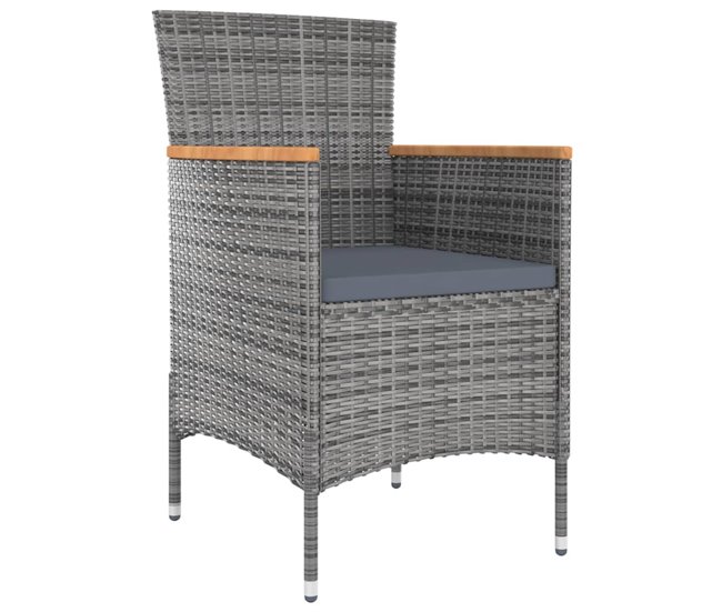 Conforama Juego De Comedor De Jardín 13 Piezas Con Cojines Gris