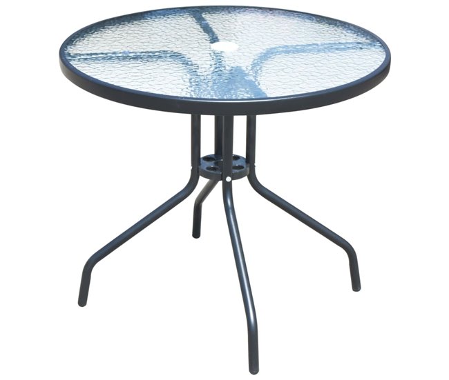 Conforama Juego De Comedor De Jardín 5 Piezas De Acero Negro VidaXL