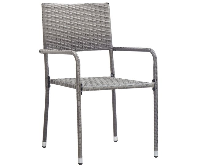 Conforama Juego De Comedor Para Jardín 5 Piezas Ratán Sintético Gris VidaXL