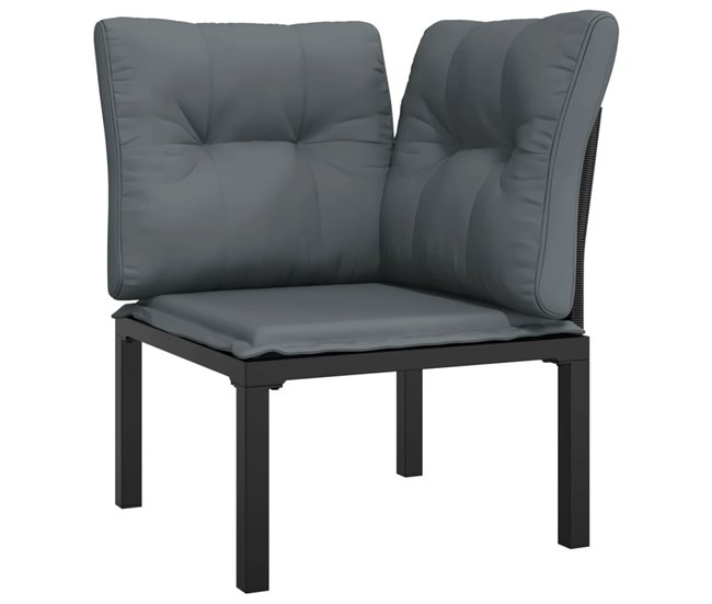 Conforama Juego De Muebles De Jardin 6 Piezas Ratán Sintético Negro Y Gris