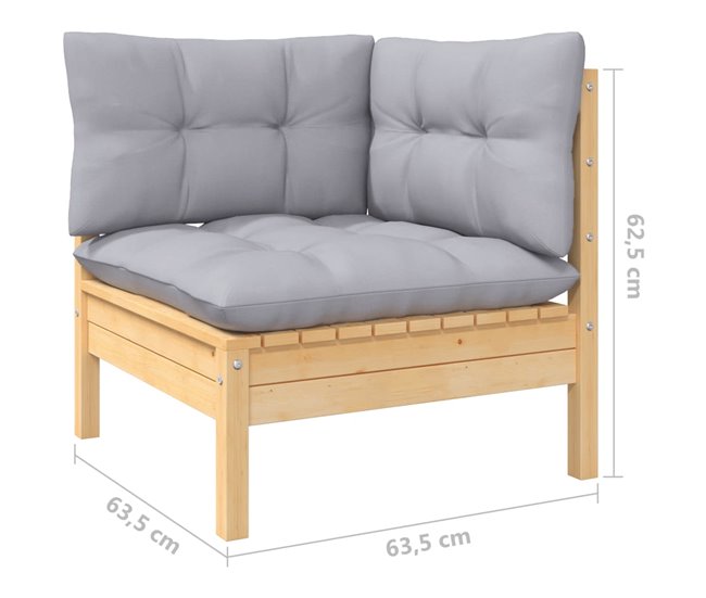 Conforama Juego De Muebles De Jardin 6 Piezas Y Cojines Madera De Pino