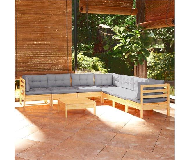 Conforama Juego De Muebles De Jardin 8 Piezas Y Cojines Madera Maciza Pino