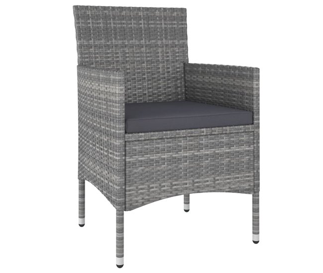 Conforama Juego De Muebles De Jardin De 5 Piezas Ratán Sintético Gris